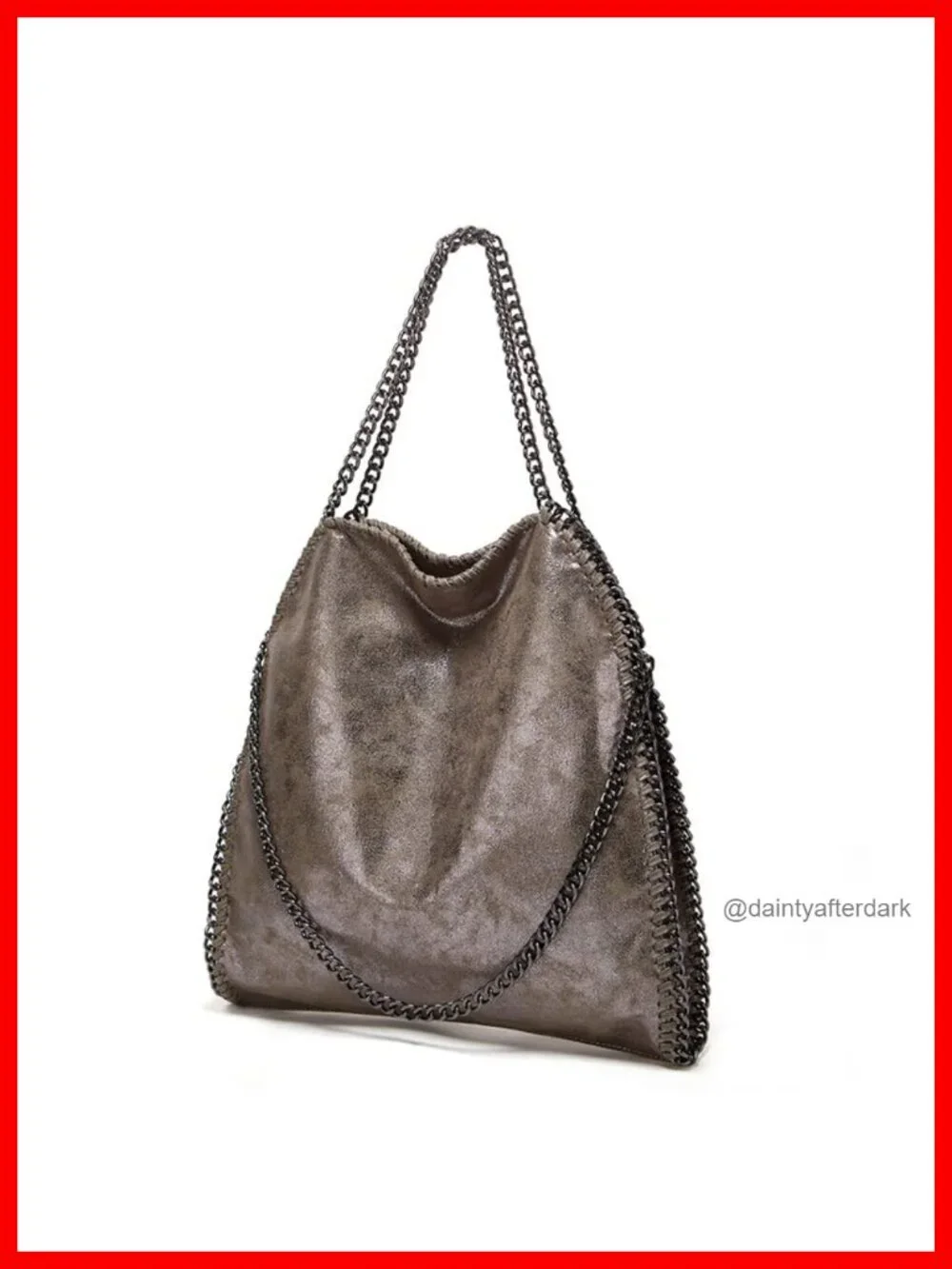 Faux Leather Hobo Handbag Women Crossbody Shoulder Chain Bag Large